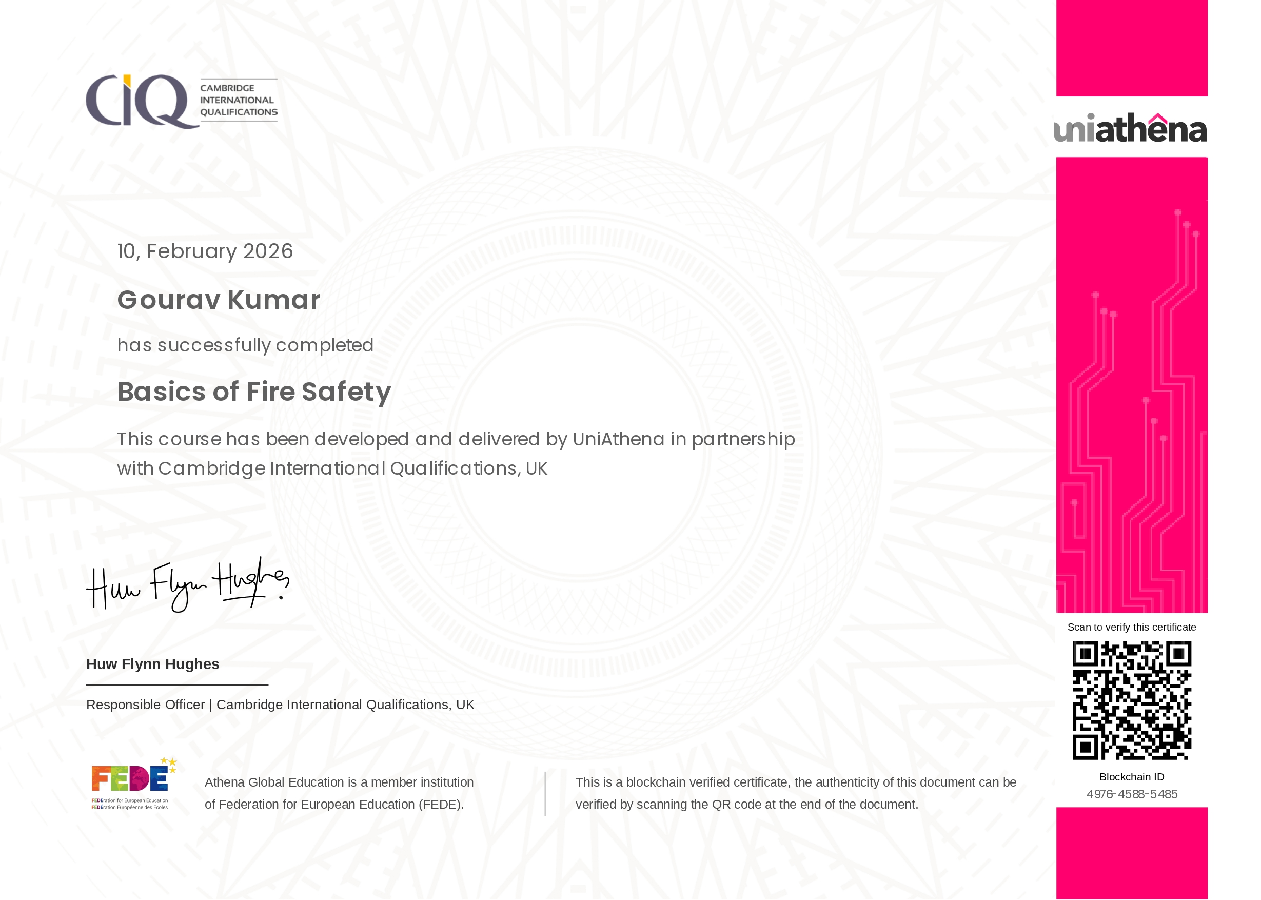 Construction Safety Officer Portfolio